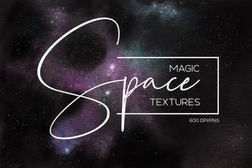 Watercolor space cosmic backgrounds set