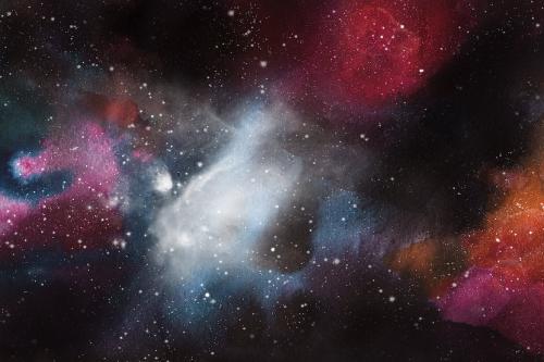 10 Watercolor space backgrounds set