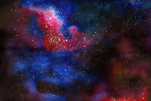 10 Watercolor space backgrounds set