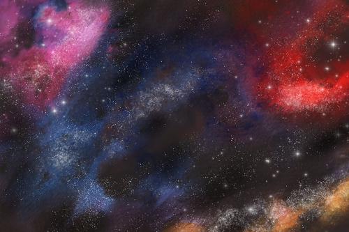 10 Watercolor space backgrounds set