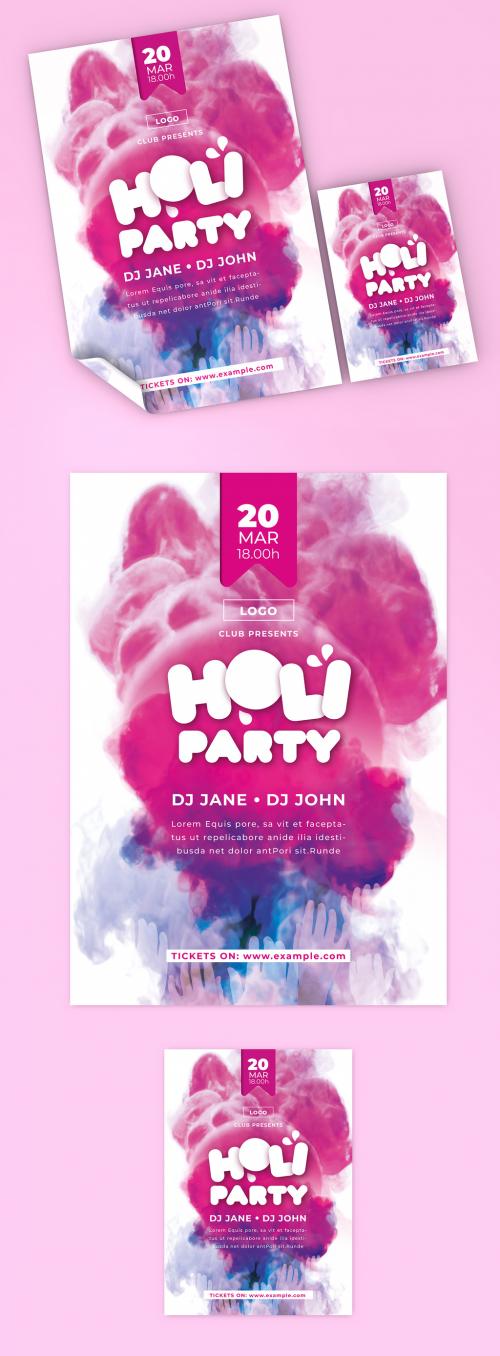 Holi Festival Party Poster and Flyer Layout - 324630491