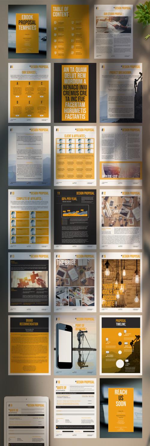 Minimal Design Proposal Layout with Yellow Accent - 324919880