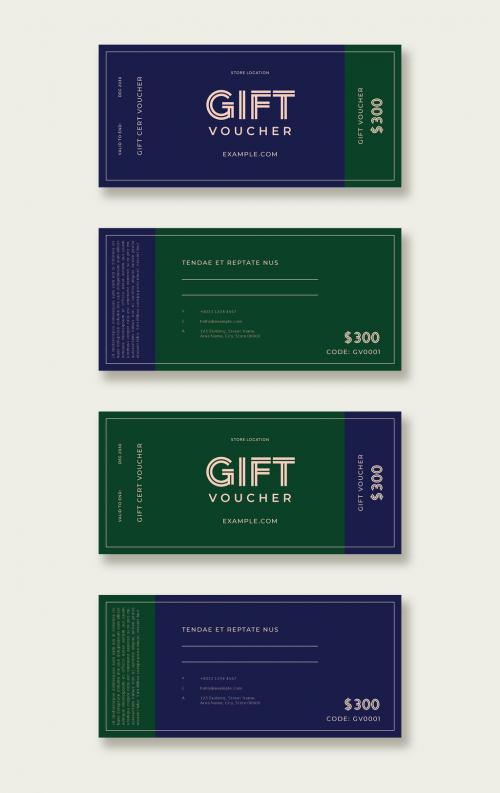 Blue and Green Gift Voucher Layout - 324939741