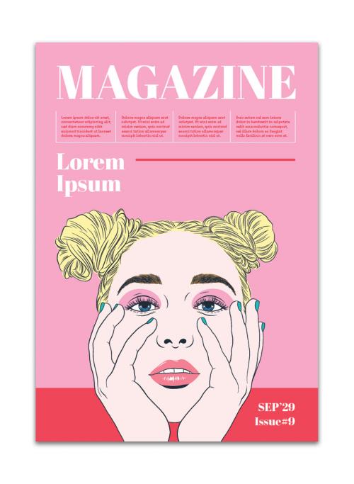 Pink Magazine Cover Layout - 325754425