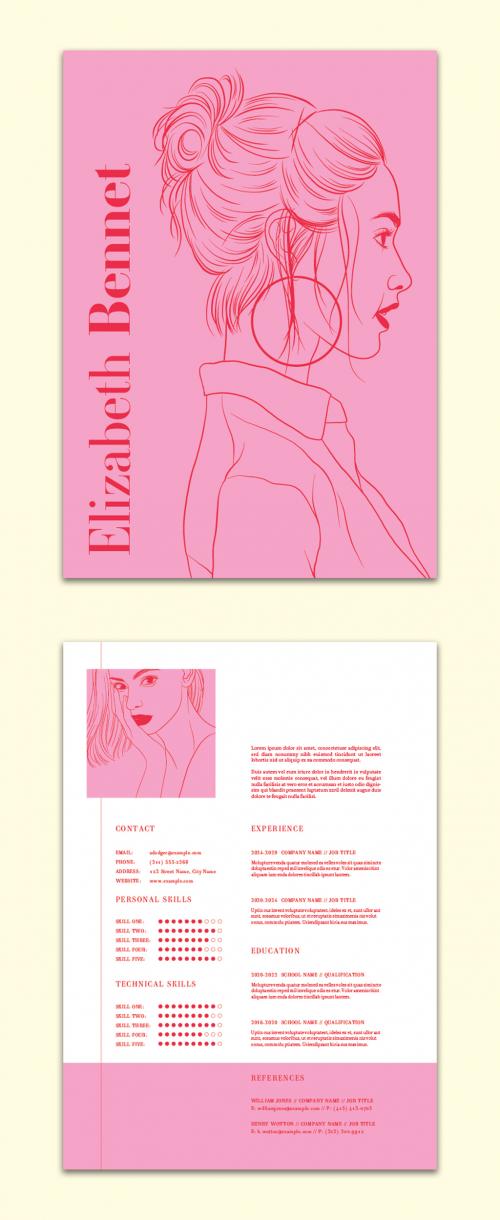 Pink Resume Layout - 325844403