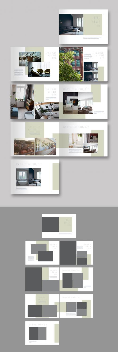 Brochure Layout with Light Green Accents - 326736492