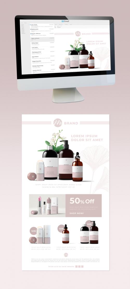 Cosmetic Products Shop Digital Newsletter Layout - 327000286