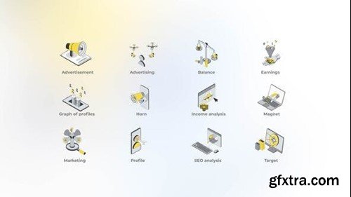 Videohive Marketing - Isometric Icons 49555424