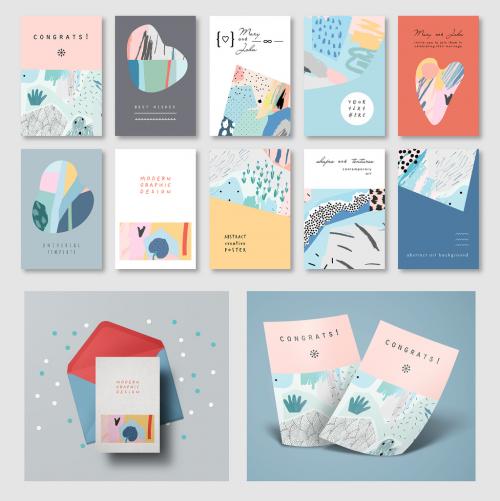 Set of Poster Layouts with Abstract Patterns - 327060544