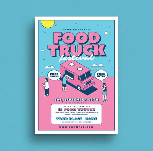 Food Truck Event Flyer Layout - 327596397