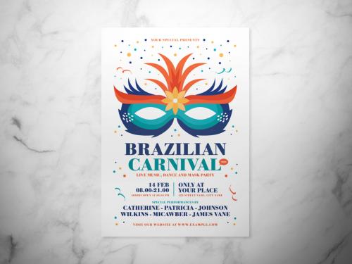 Brazilian Carnival Event Flyer Layout - 327651672