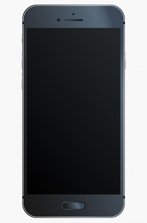 Black Smartphone Mockup Illustration Isolated Phone Screen Vector - 327668040