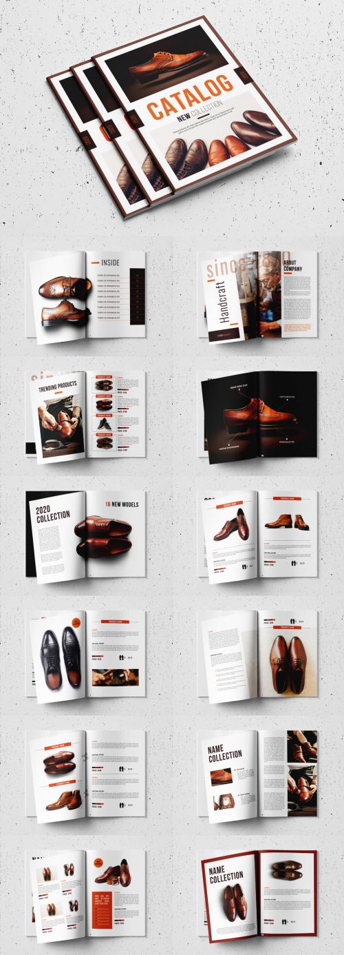 Product Catalog Layout with Orange and Brown Accents - 327918243