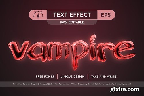 Vampire - Editable Text Effect, Font Style D9LTRYL