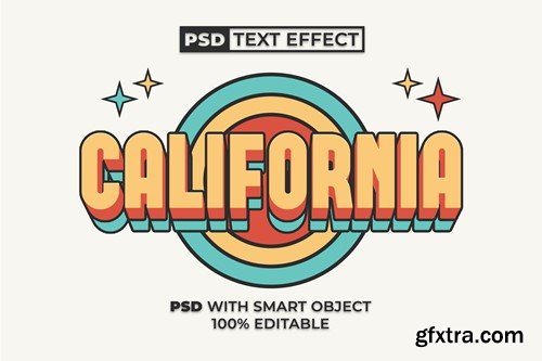 California Text Effect Vintage Retro Style HHMYFTP