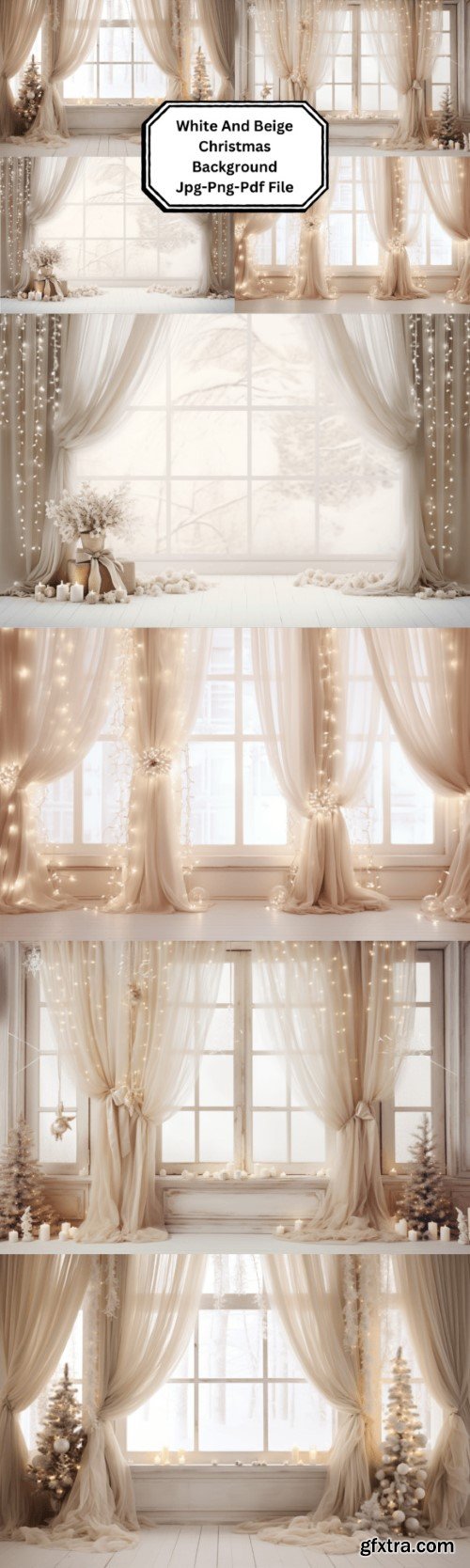 White and Beige Christmas Background