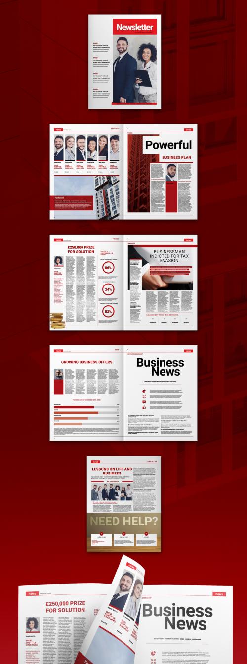 Red Newsletter Layout - 328155889