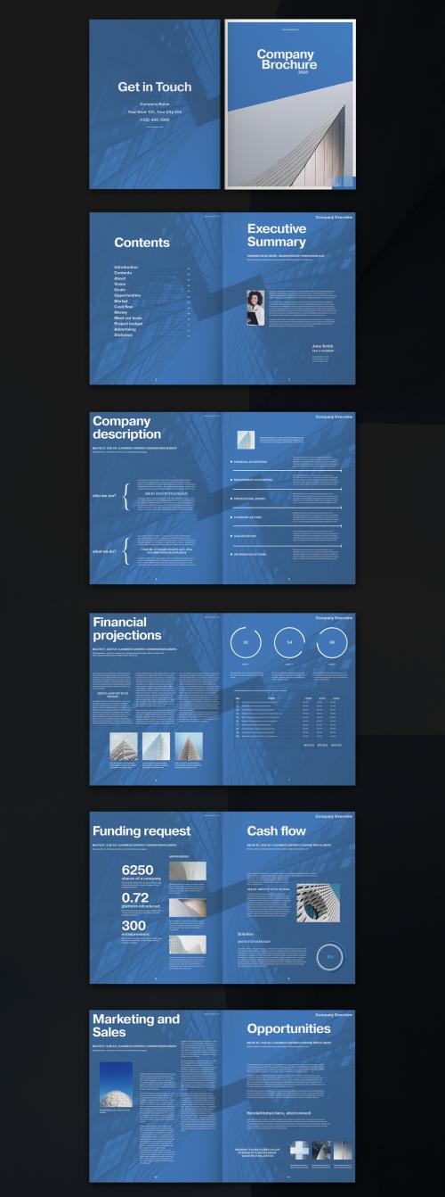 Blue Brochure Layout - 328155924