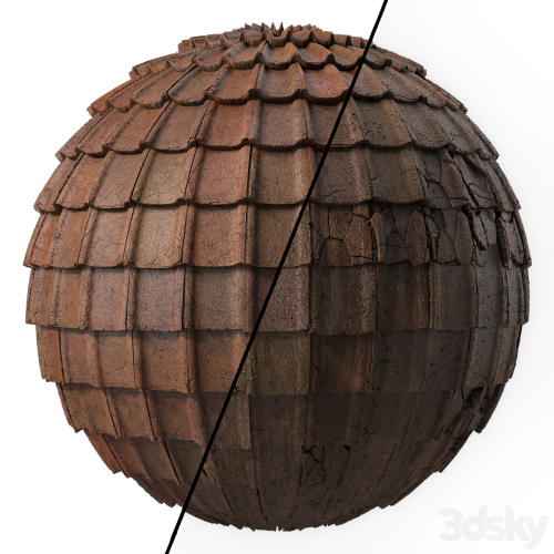 Roof Tile Materials 49- Concrete Roofing by Sbsar generator | Seamless, Pbr, 4k