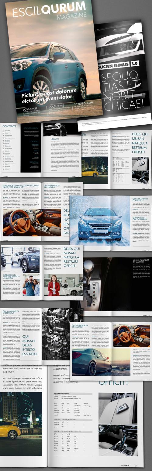 Magazine Layout with Blue Accents - 328389006