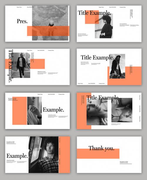 Presentation Layout with Orange Overlay Elements - 328565753