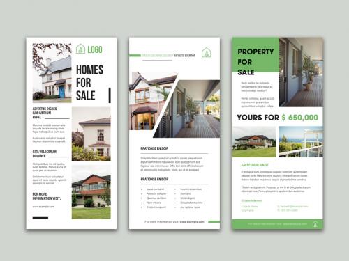 Flyer Layout with Green Accents - 328565781