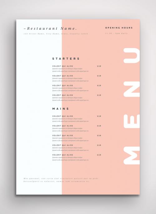 Pink and White Menu Layout - 328565802