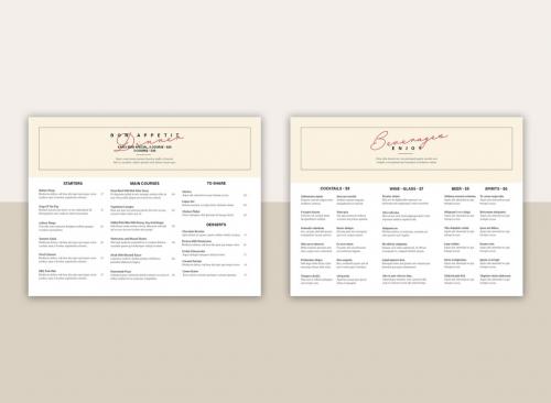 Dinner Menu Layout with Pale Yellow Header - 328566660