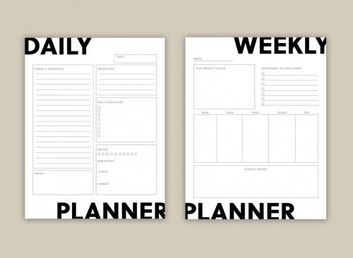 Black and White Planner Layout - 328567222