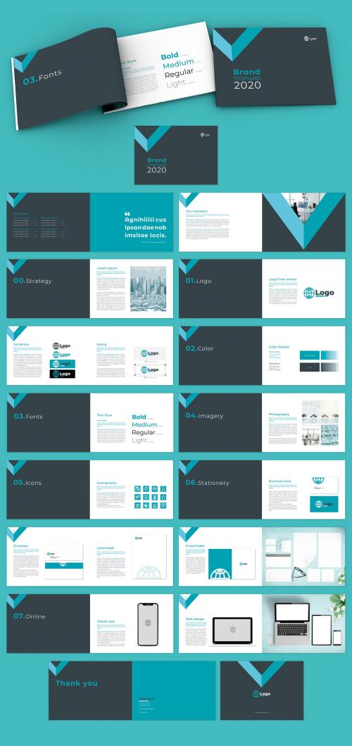 Green Triangle Style Brand Guidelines Layout - 328571665