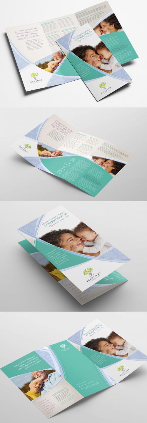 Trifold Brochure Layout with Swash Elements - 328598676