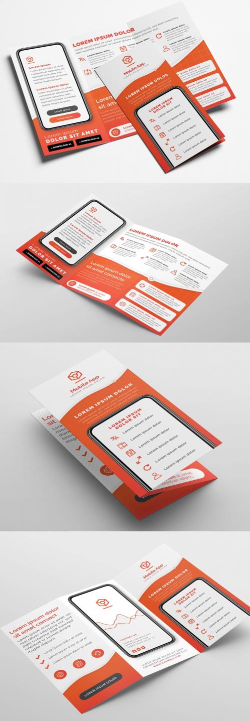 Trifold Brochure Layout for Mobile App Services - 328598738