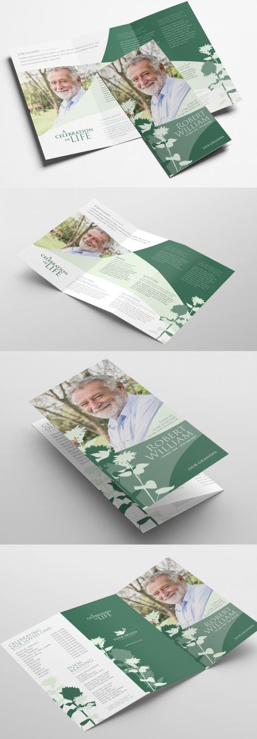 Trifold Brochure Layout for Funeral Home Programs - 328598749