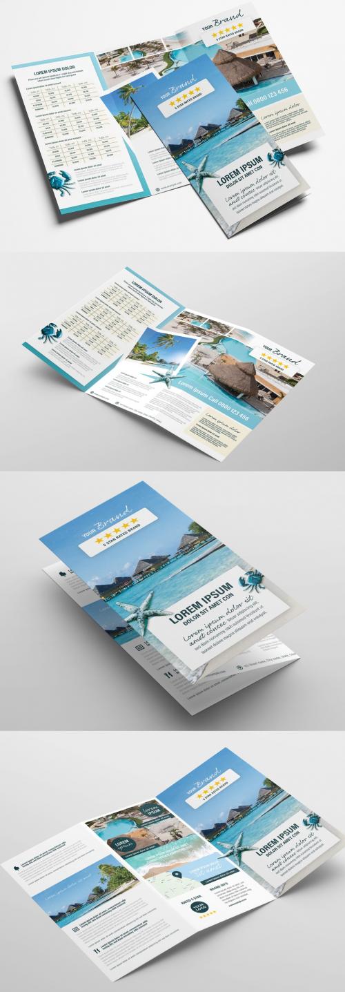 Hotel Trifold Brochure Layout for Tour Agents - 328598843