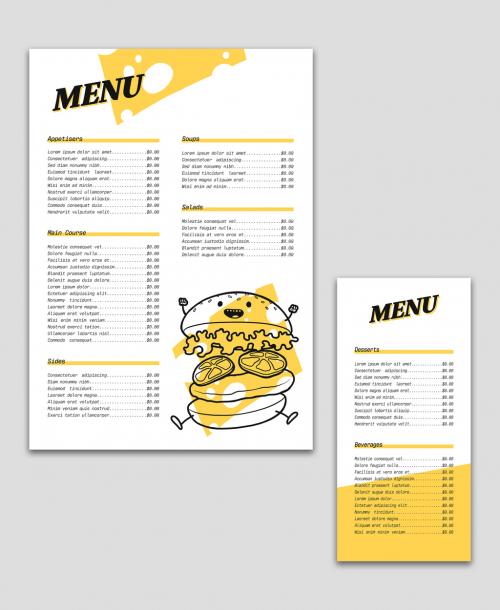 Simple Menu Layout with Illustration - 329104547