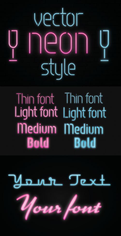 Neon Light Text Style Mockup - 329115601