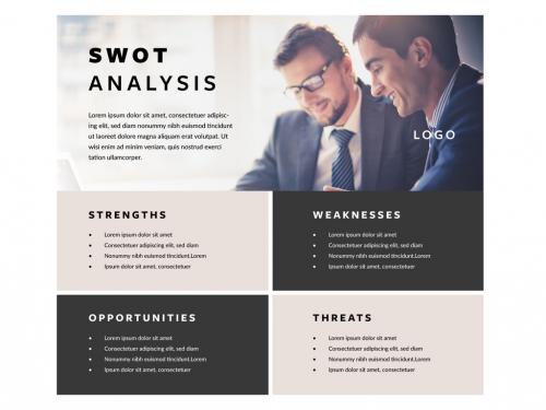 SWOT Analysis Layout with Placeholder Photo - 329153506