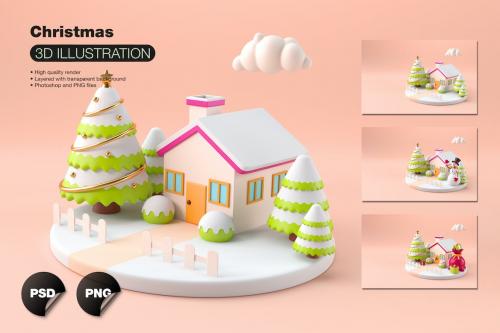 3D Christmas Set