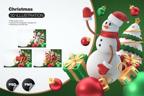 3D Christmas Set