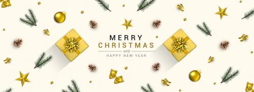 Merry Christmas and Happy New Year greeting cards