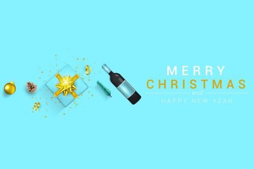 Merry Christmas and Happy New Year greeting cards