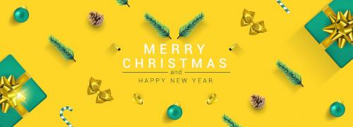 Merry Christmas and Happy New Year greeting cards