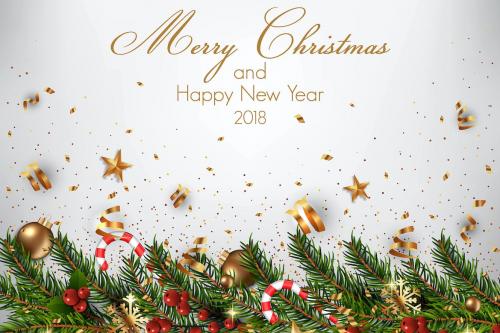 Modern Merry Christmas and Happy New Year Cards