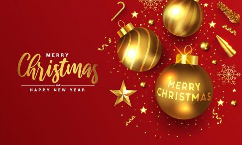 Merry Christmas and Happy New Year banner