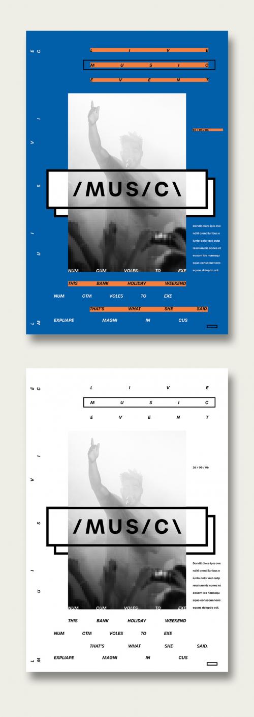 Blue and White Poster Layouts  - 329186147