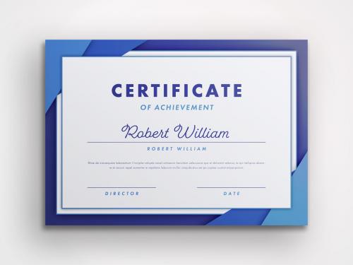 Certificate of Achievement Layout with Blue Border - 329186225