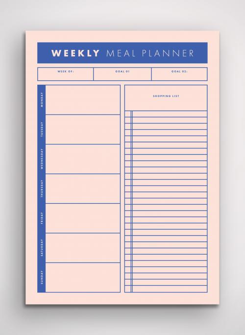 Pink and Blue Meal Planner Layout - 329186227