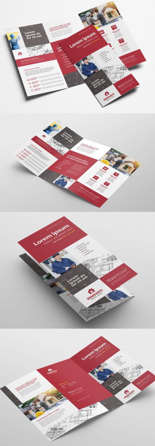 Trifold Brochure Layout for Construction Professionals - 329398692