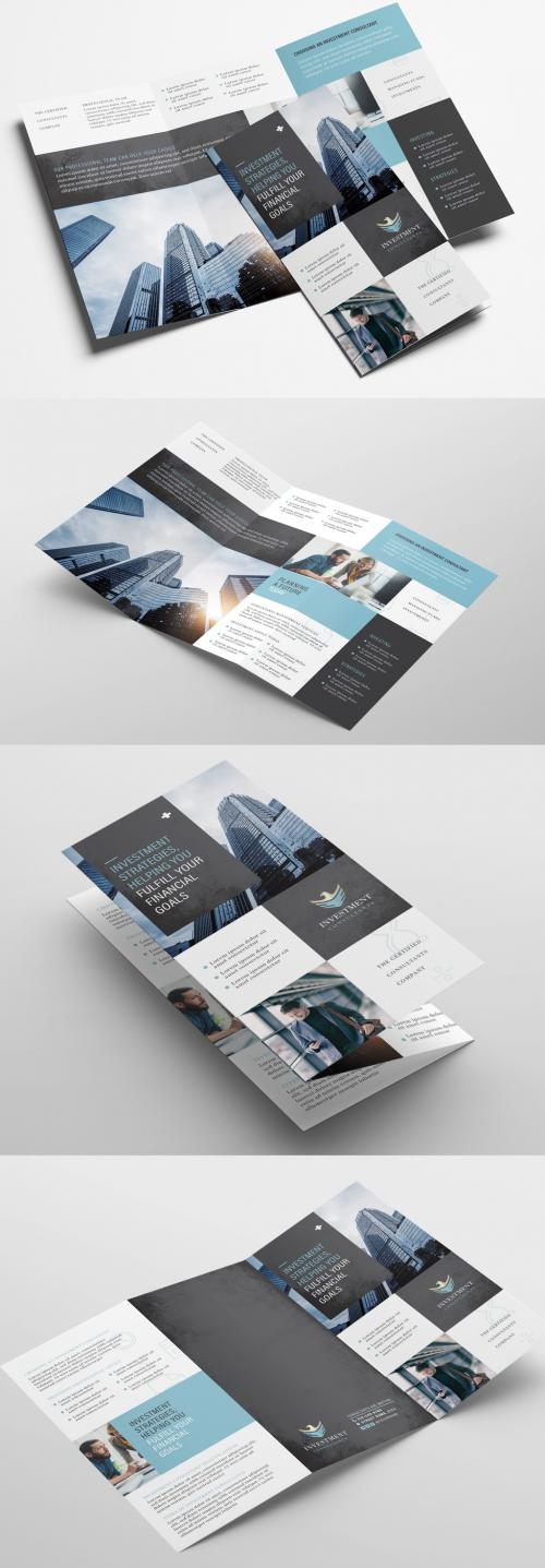 Trifold Brochure Layout with Investment Theme - 329398902