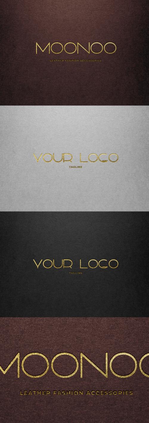 Gold Hot Foil and Paper Texture Effect Mockup - 329418261